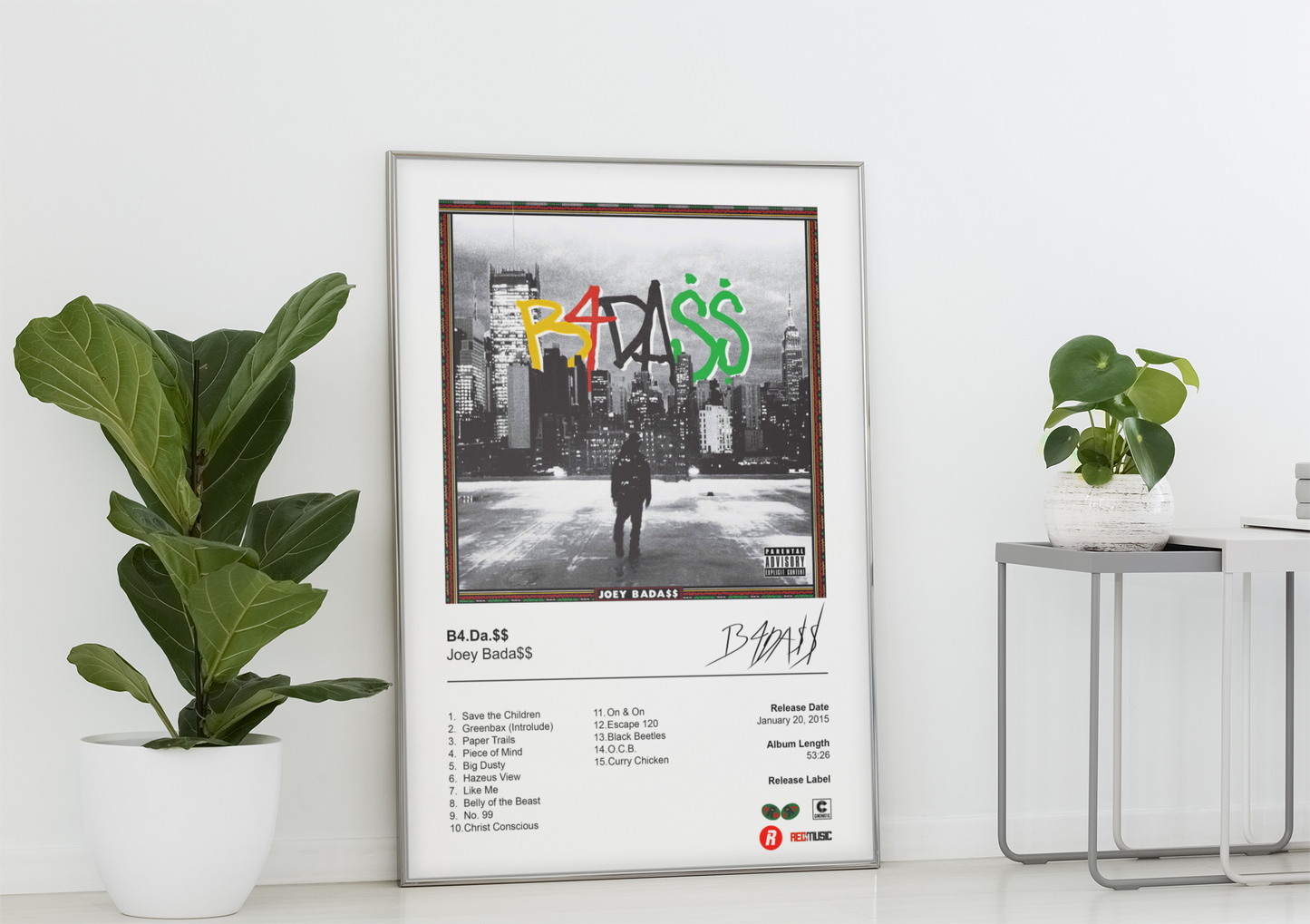 Joey Badass Poster - B4.Da.$$ Album Cover Poster Print