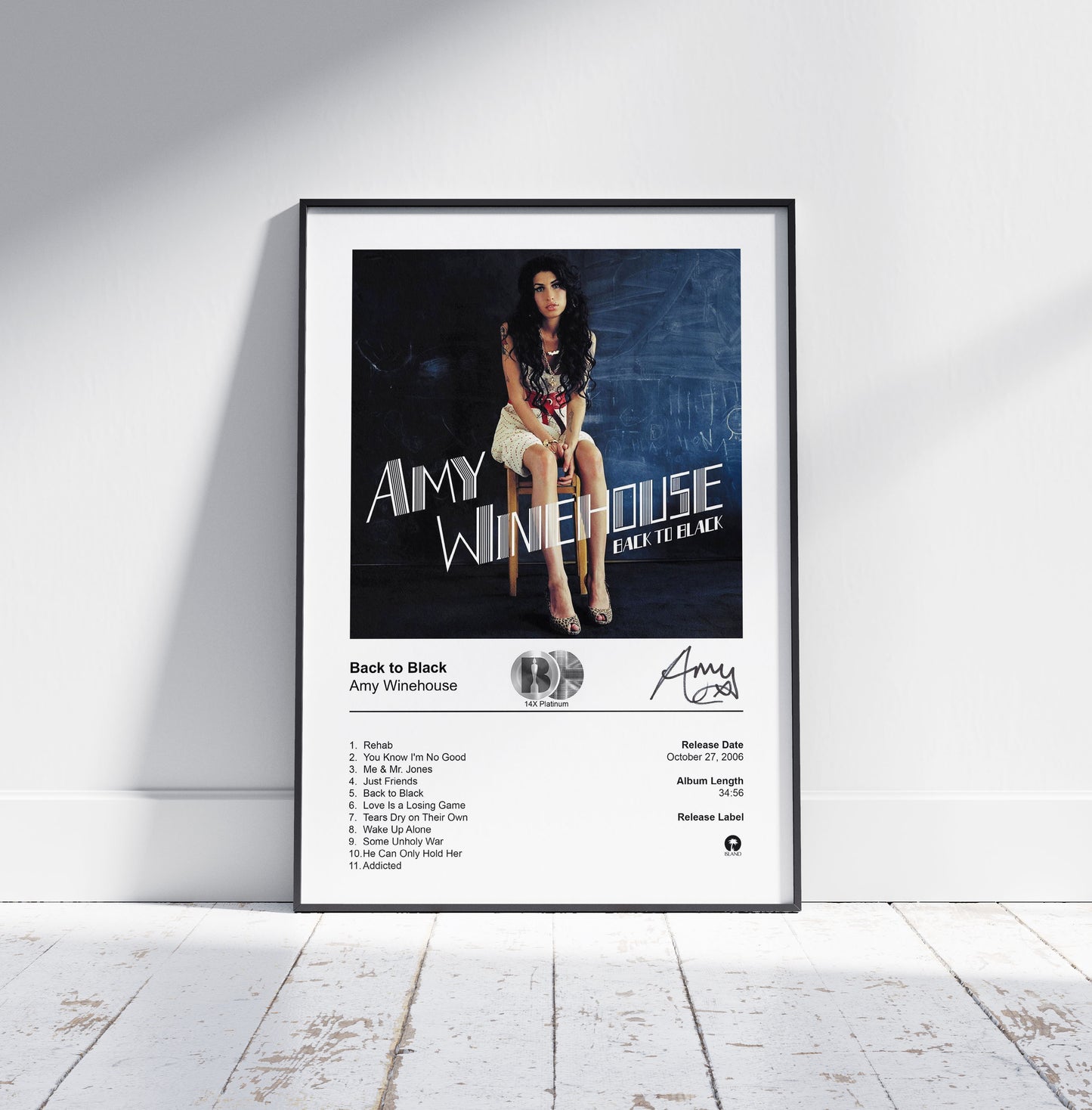 Amy Winehouse Poster - Back to Black Album Cover Poster Print