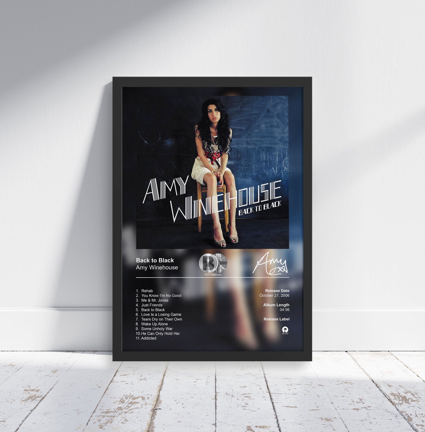 Amy Winehouse Poster - Back to Black Album Cover Poster Print - STUDIO EDITION