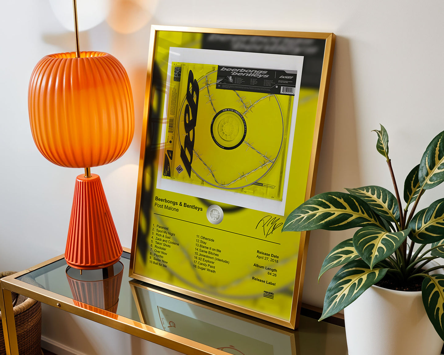 Post Malone Poster - Beerbongs & Bentleys Album Cover Poster Print - STUDIO EDITION