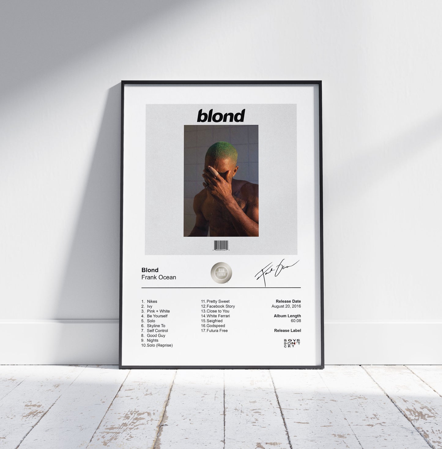 Frank Ocean Poster - Blond Album Cover Poster Print