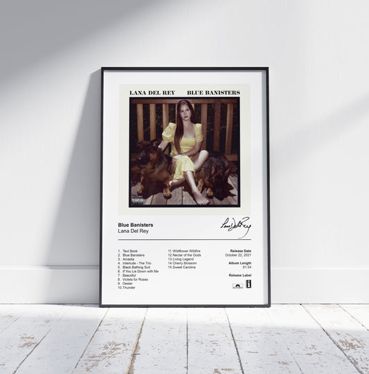 Lana Del Rey Poster - Blue Banisters Album Cover Poster Print