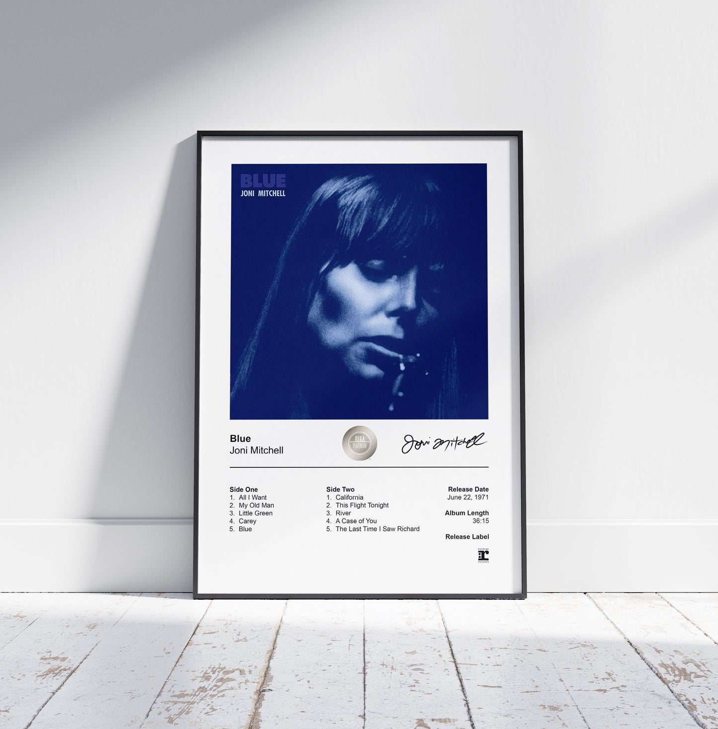 Joni Mitchell Poster - Blue Album Cover Poster Print