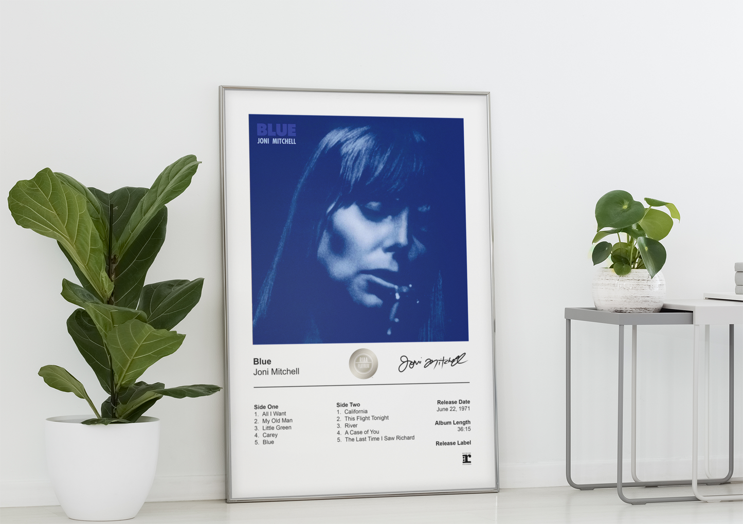 Joni Mitchell Poster - Blue Album Cover Poster Print