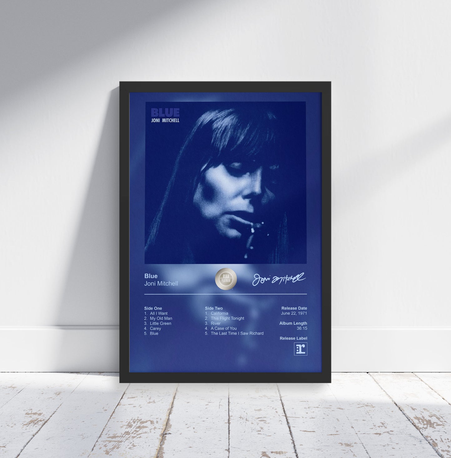 Joni Mitchell Poster - Blue Album Cover Poster Print - STUDIO EDITION
