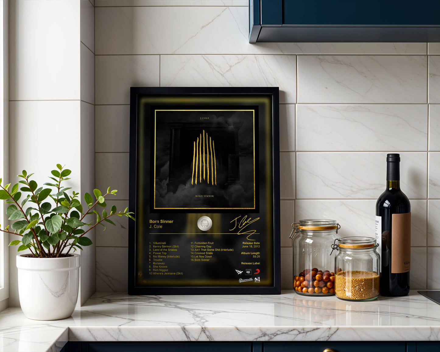 J. Cole Poster - Born Sinner Album Cover Poster Print - STUDIO EDITION