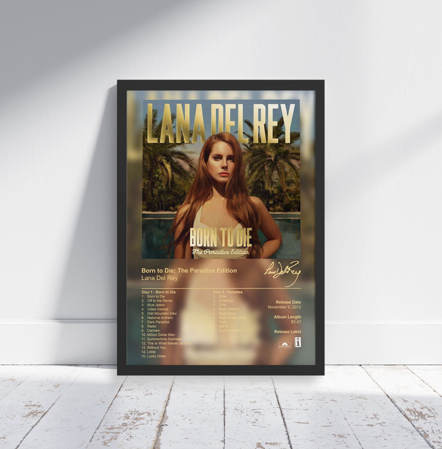 Lana Del Rey Poster - Born to Die: The Paradise Edition Album Cover Poster Print- STUDIO EDITION