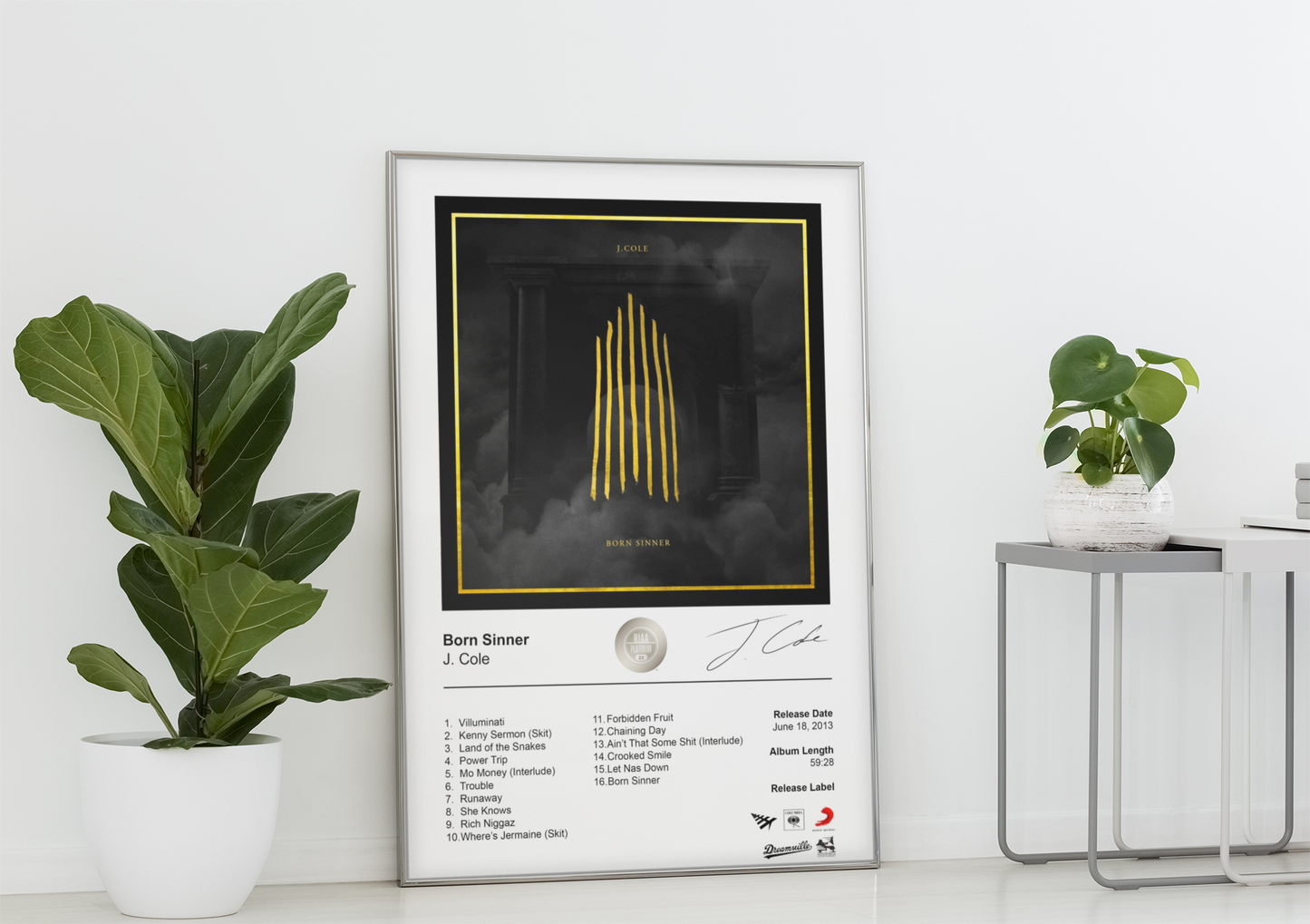 J. Cole Poster - Born Sinner Album Cover Poster Print