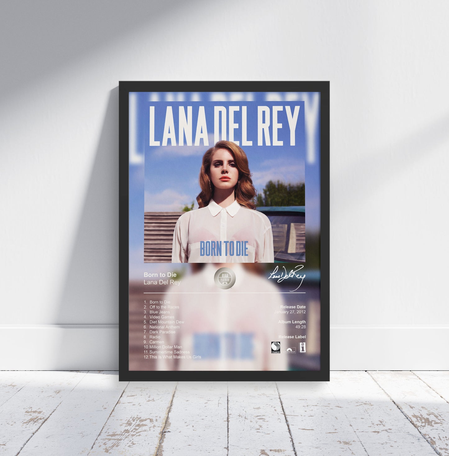 Lana Del Rey Poster - Born to Die Album Cover Poster Print - STUDIO EDITION