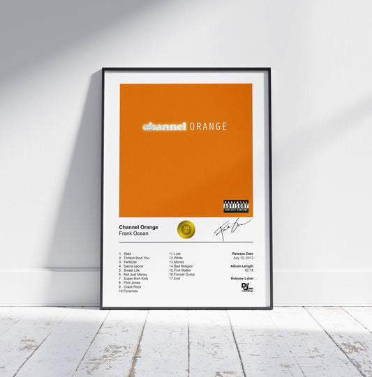 Frank Ocean Poster - Channel Orange Album Cover Poster Print