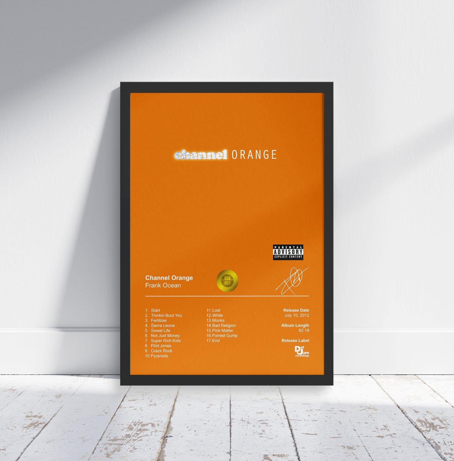 Frank Ocean Poster - Channel Orange Album Cover Poster Print - STUDIO EDITION