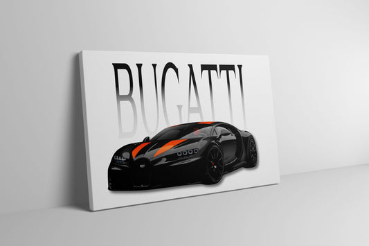 Bugatti Chiron Wrapped Canvas