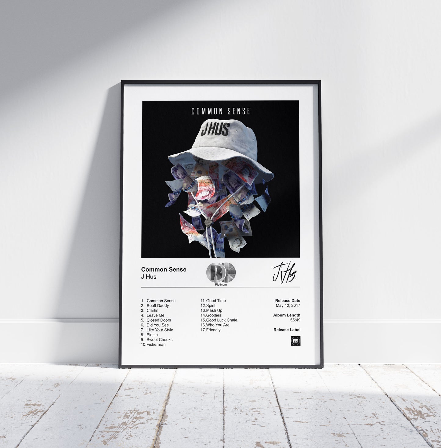 J Hus Poster - Common Sense Album Cover Poster Print