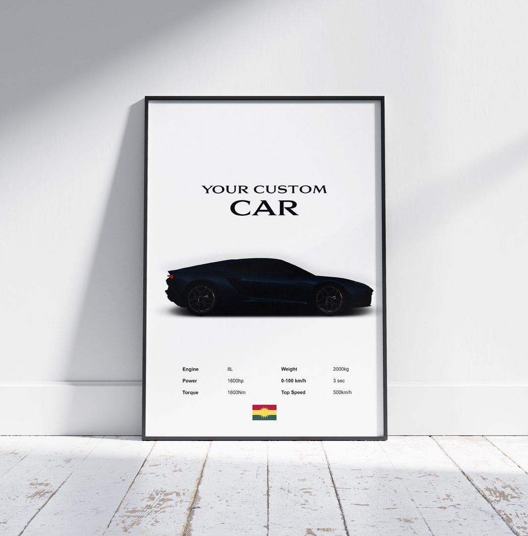 Custom Car Poster Ink And Canvas Creation