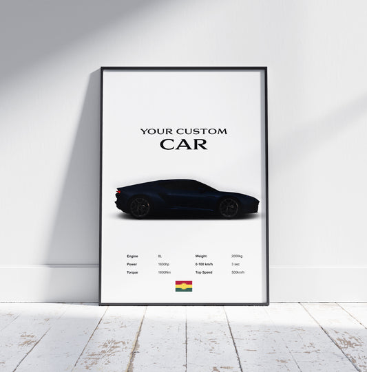 Choose Your Own Car Poster - Any Car Poster Print - Custom Poster Print