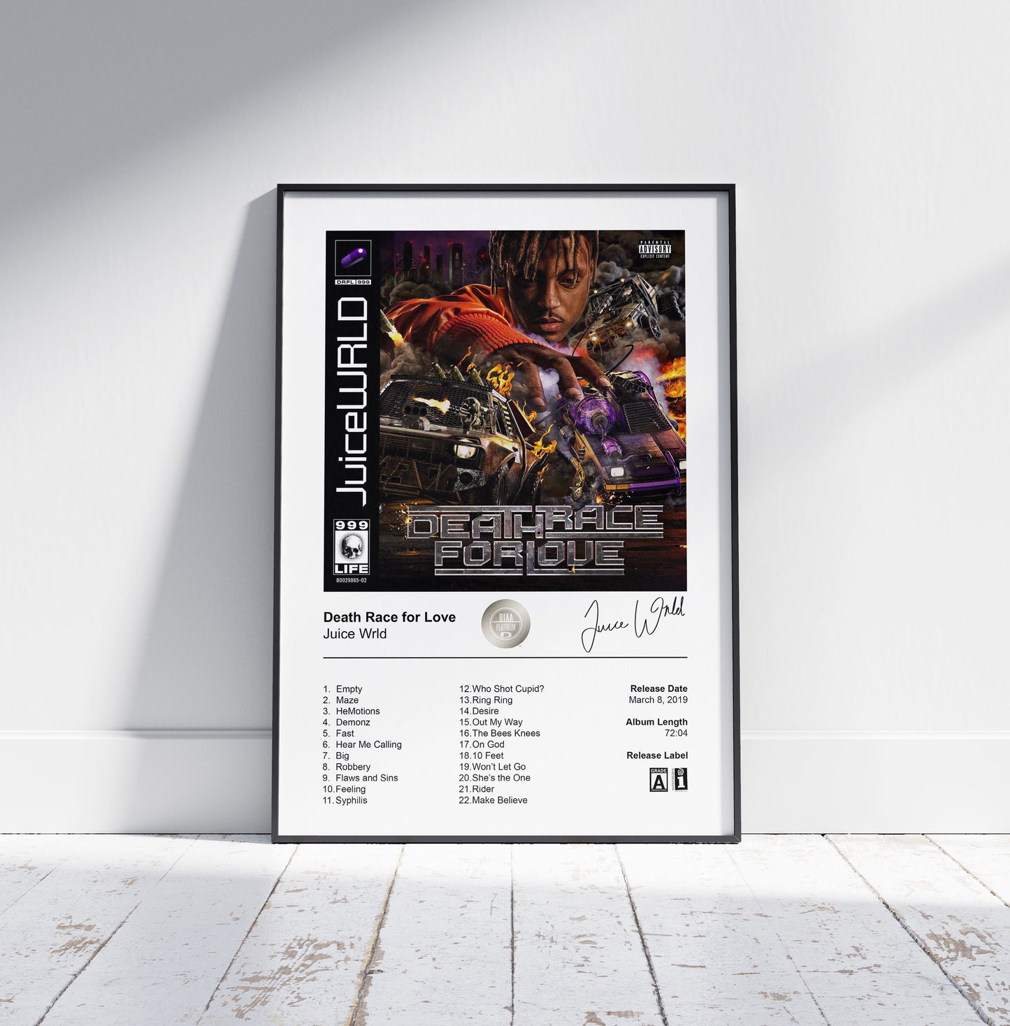 Juice Wrld Poster - Death Race for Love Album Cover Poster Print