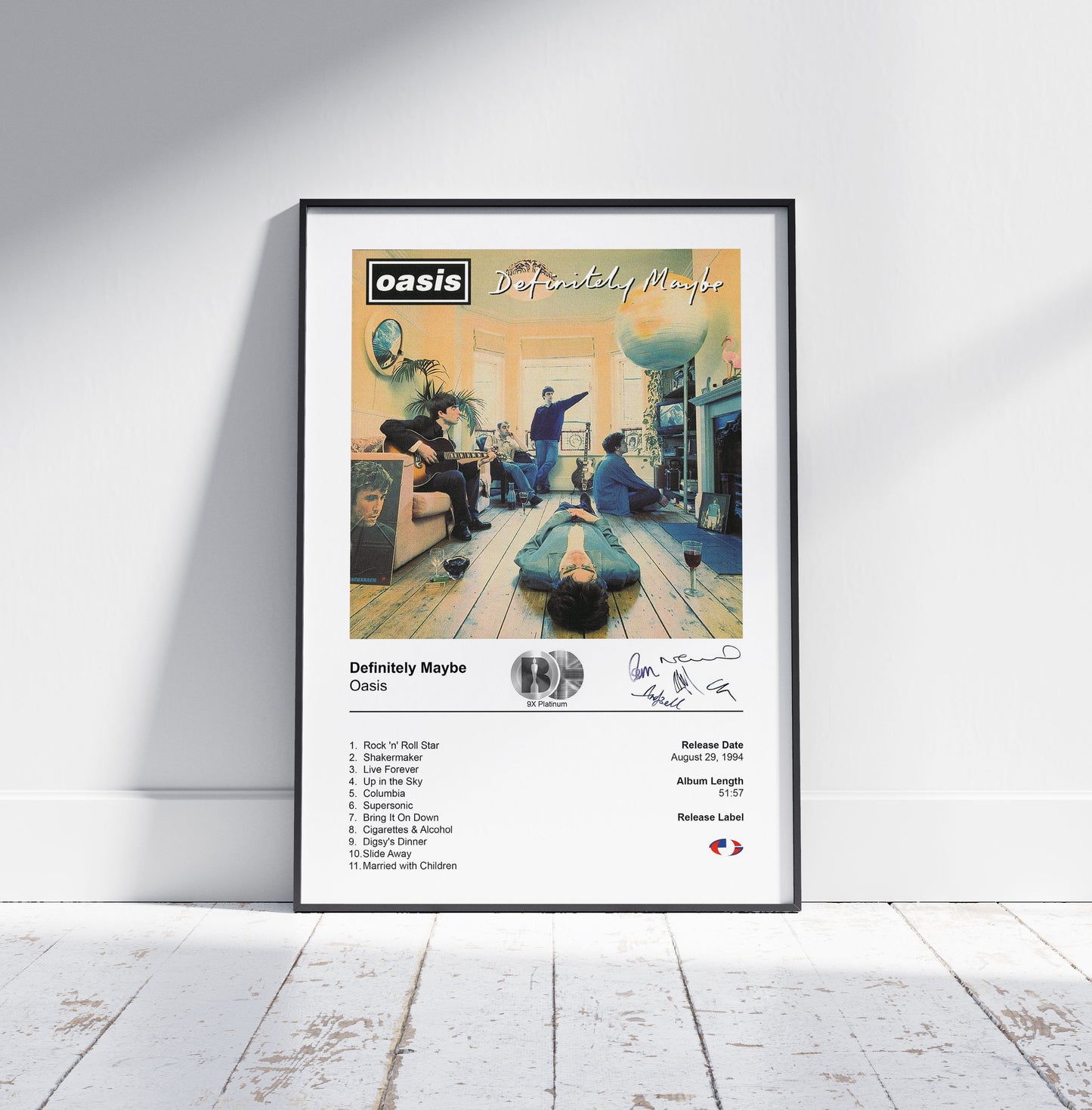 Oasis Poster - Definitely Maybe Album Cover Poster Print