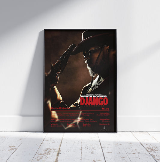 Django Unchained Movie Poster - Jamie Foxx 2012 Revisionist Western Film Poster Print