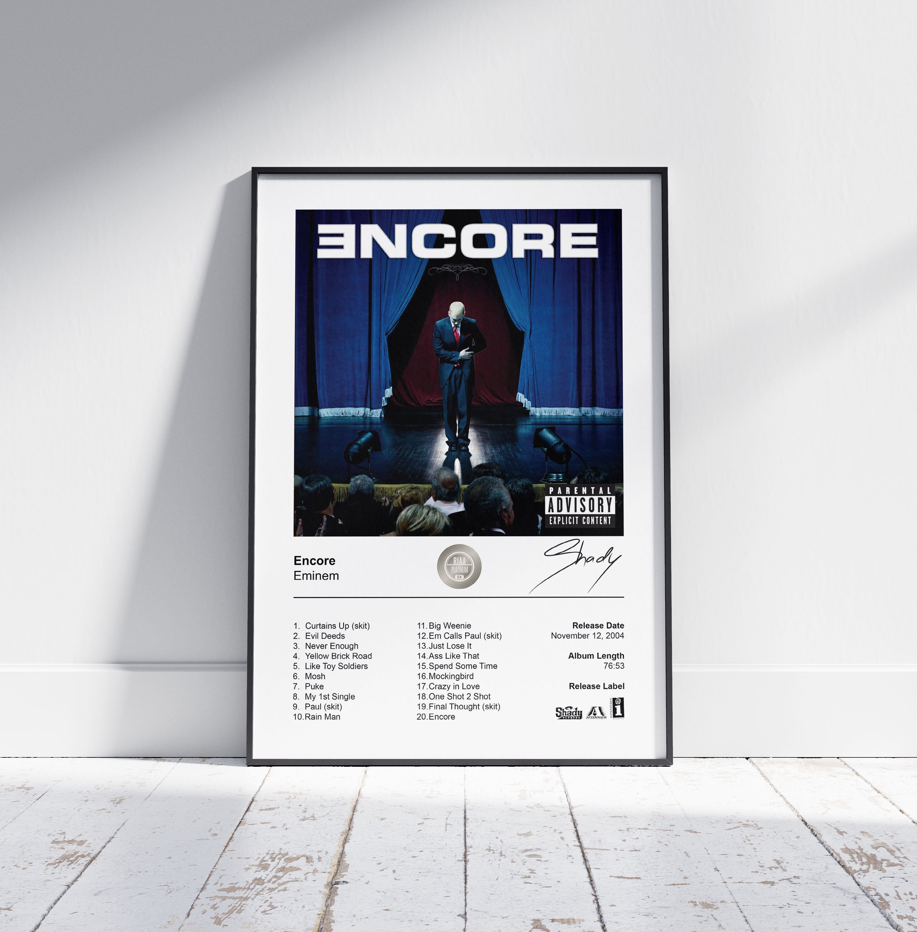Eminem Poster - Encore Album Cover Poster Print – Ink And Canvas Creation