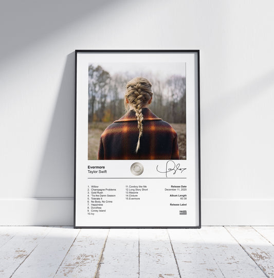 Taylor Swift Poster - Evermore Album Cover Poster Print