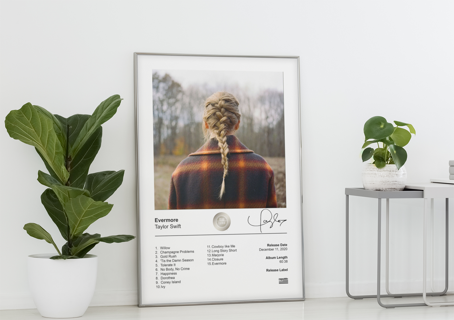 Taylor Swift Poster - Evermore Album Cover Poster Print