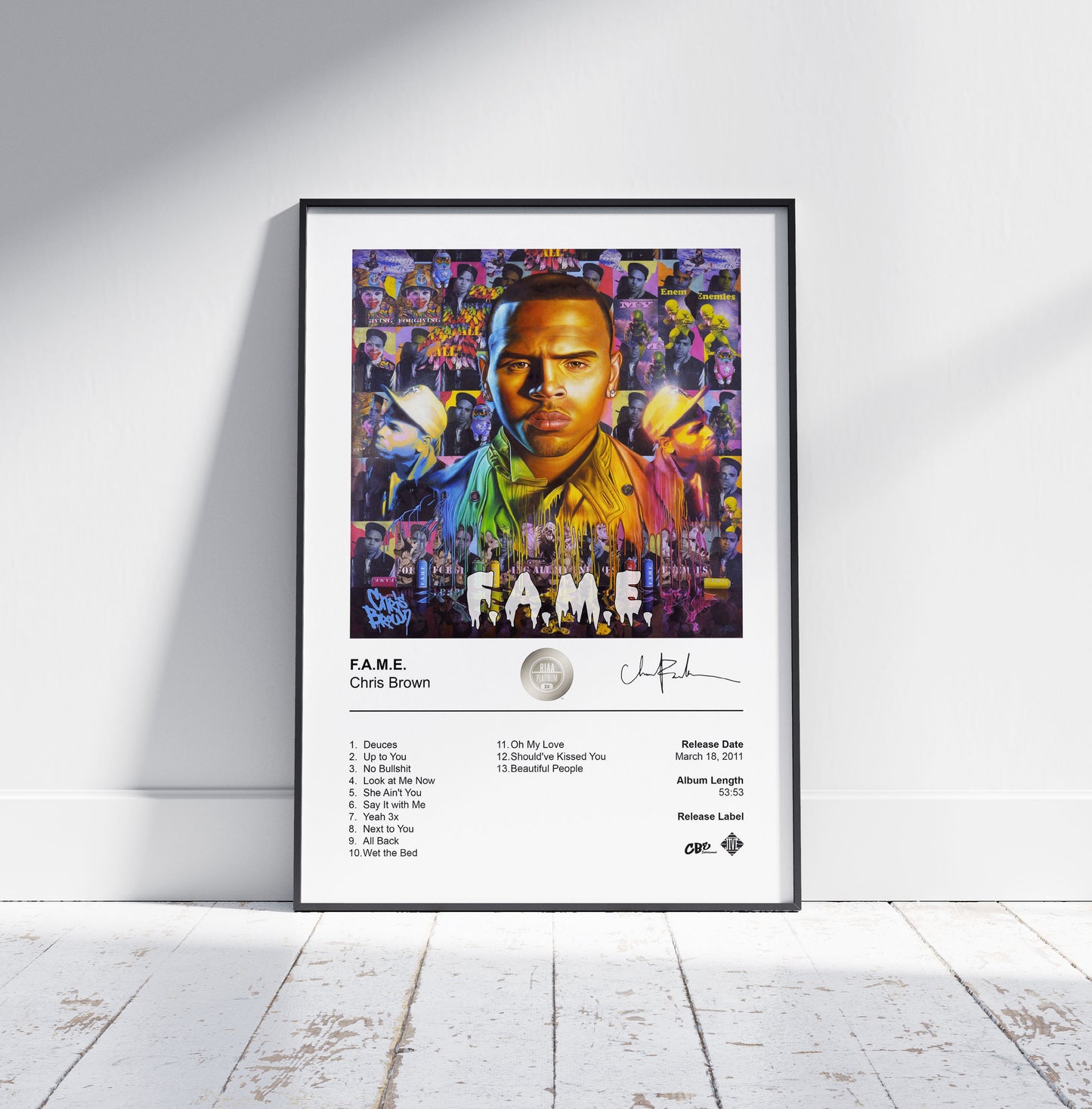 Chris Brown Poster - F.A.M.E. Album Cover Poster Print