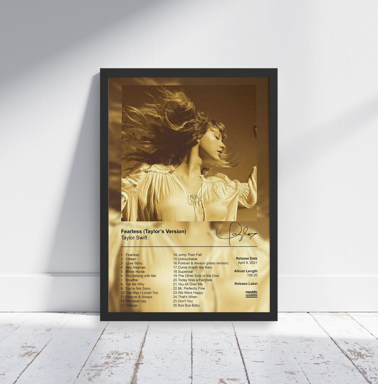 Taylor Swift Poster - Fearless (Taylor's Version) Album Cover Poster Print - STUDIO EDITION