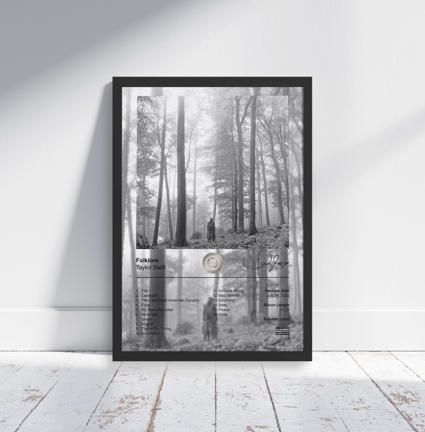 Taylor Swift Poster - Folklore Album Cover Poster Print - STUDIO EDITION