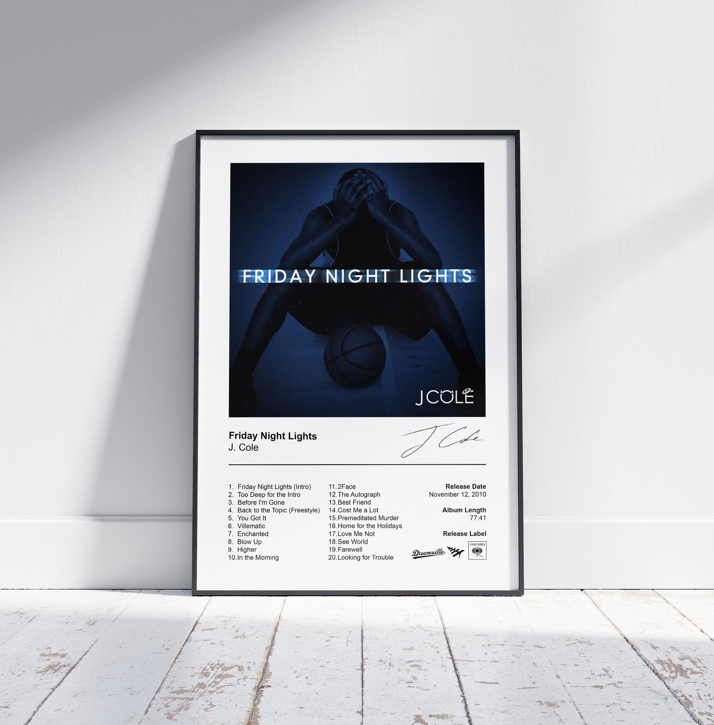 J. Cole Poster - Friday Night Lights Album Cover Poster Print