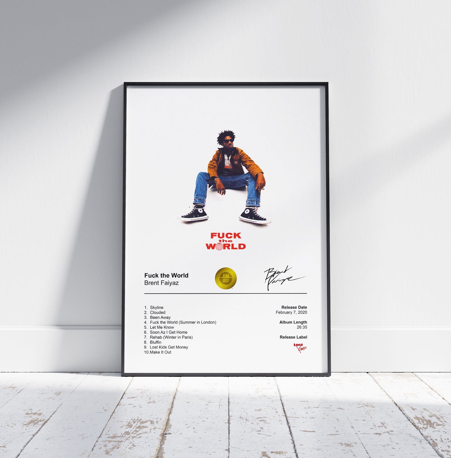 Brent Faiyaz Poster - Fuck the World Album Cover Poster Print