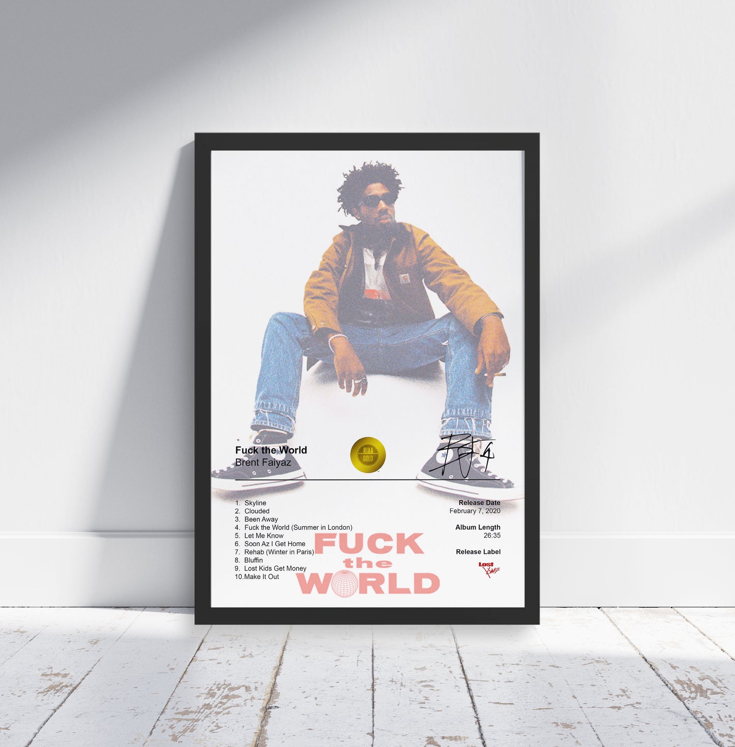 Brent Faiyaz Poster - Fuck the World Album Cover Poster Print - STUDIO EDITION