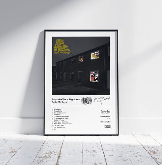 Arctic Monkeys Poster - Favourite Worst Nightmare Album Cover Poster Print