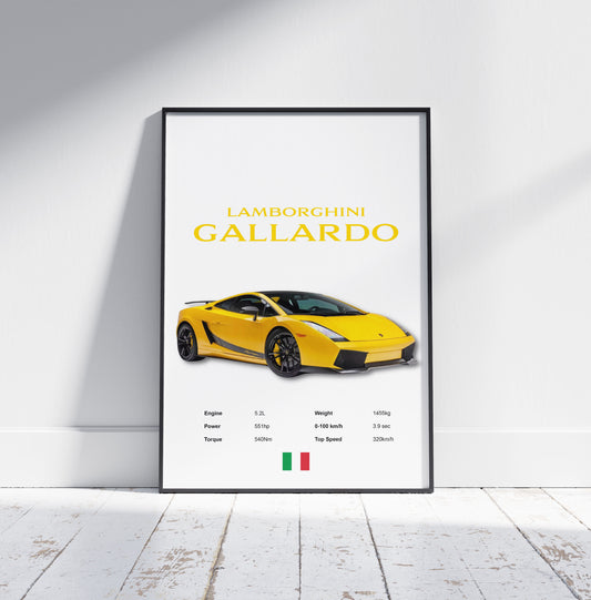 Lamborghini Gallardo Poster Print