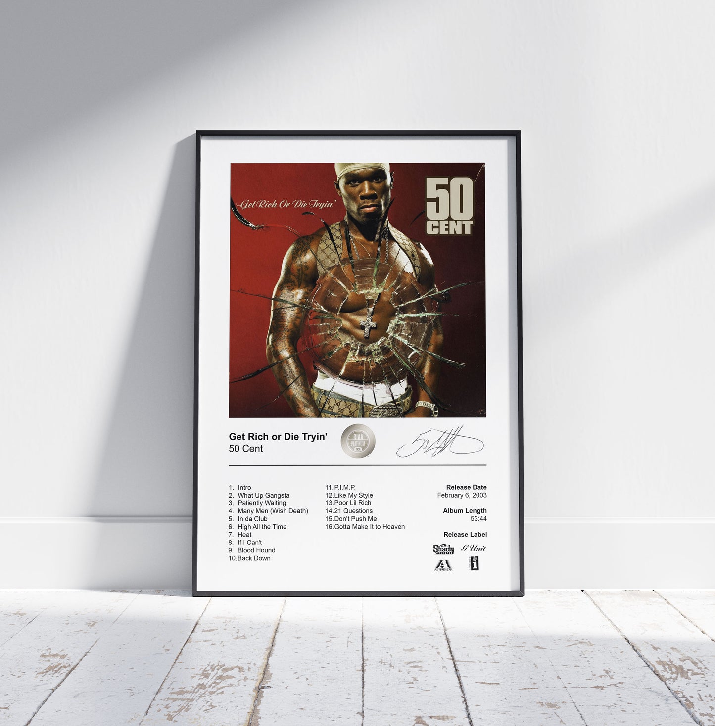 50 Cent Poster - Get Rich or Die Tryin' Album Cover Poster Print