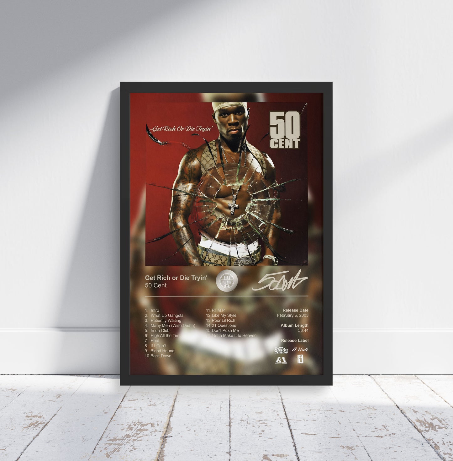 50 Cent Poster - Get Rich or Die Tryin' Album Cover Poster Print - STUDIO EDITION