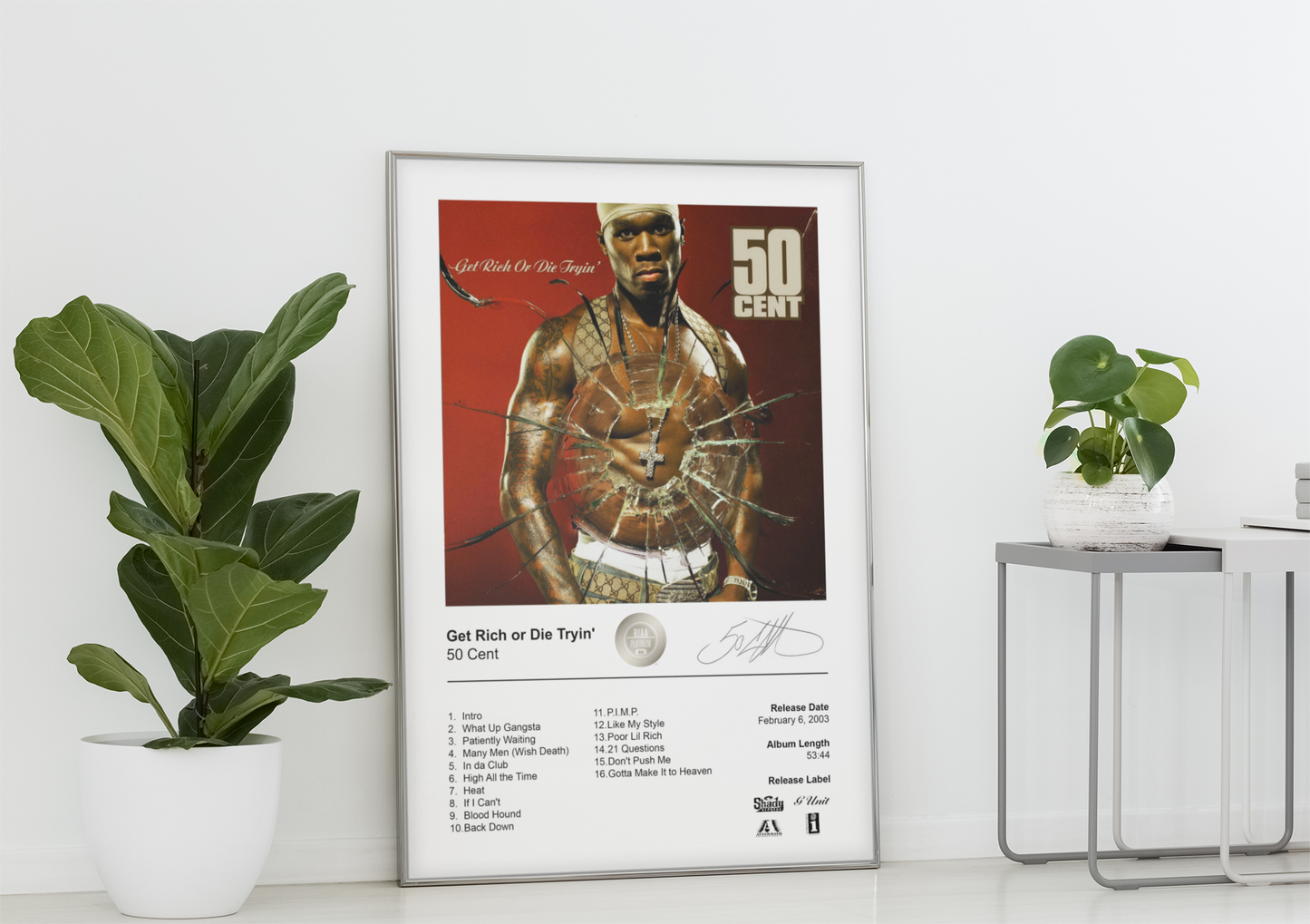 50 Cent Poster - Get Rich or Die Tryin' Album Cover Poster Print