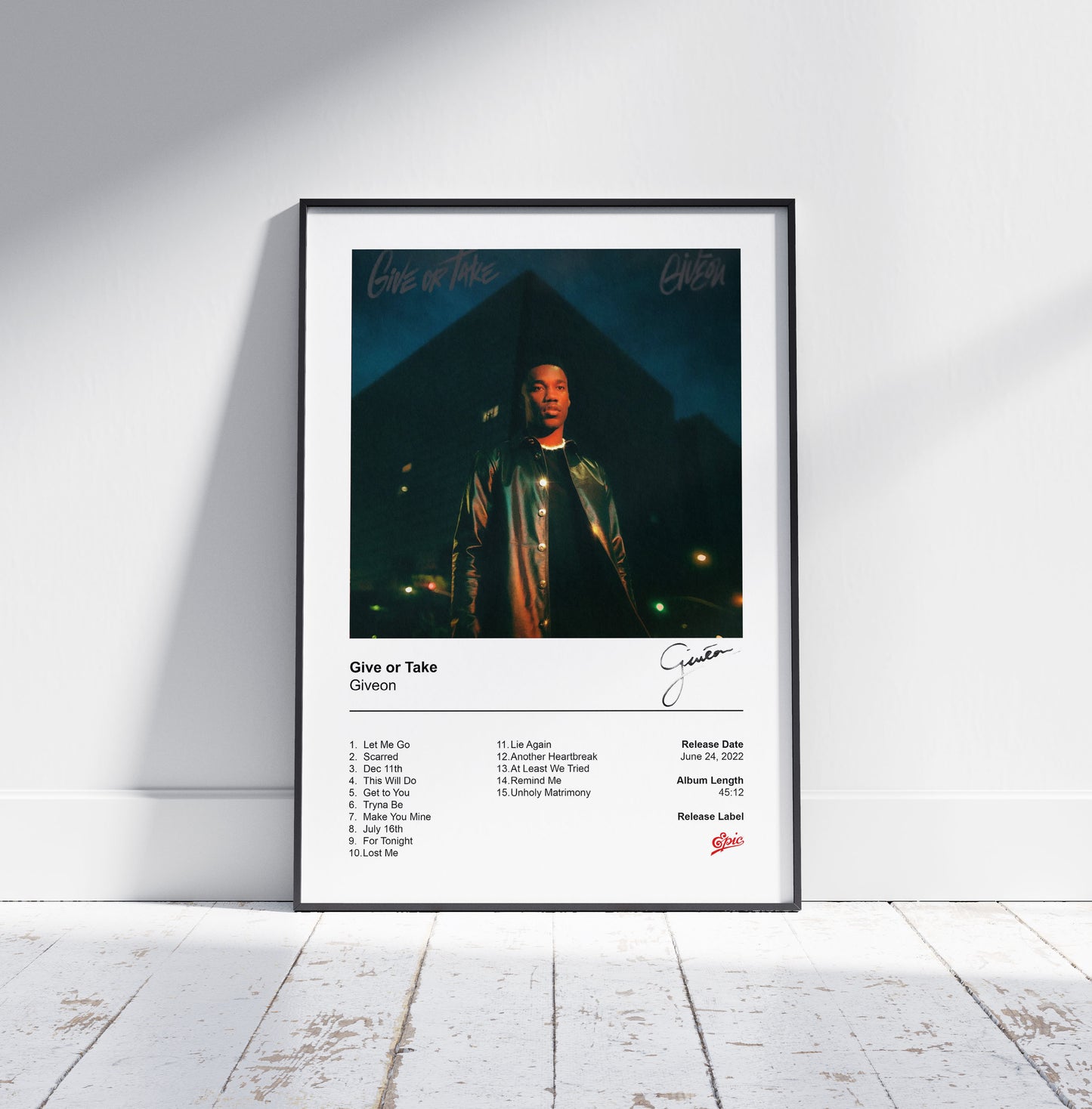 Giveon Poster - Give or Take Album Cover Poster Print