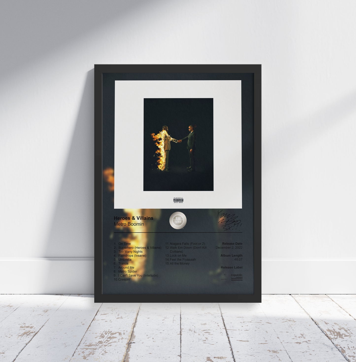 Metro Boomin Poster - Heroes & Villains Album Cover Poster Print - STUDIO EDITION