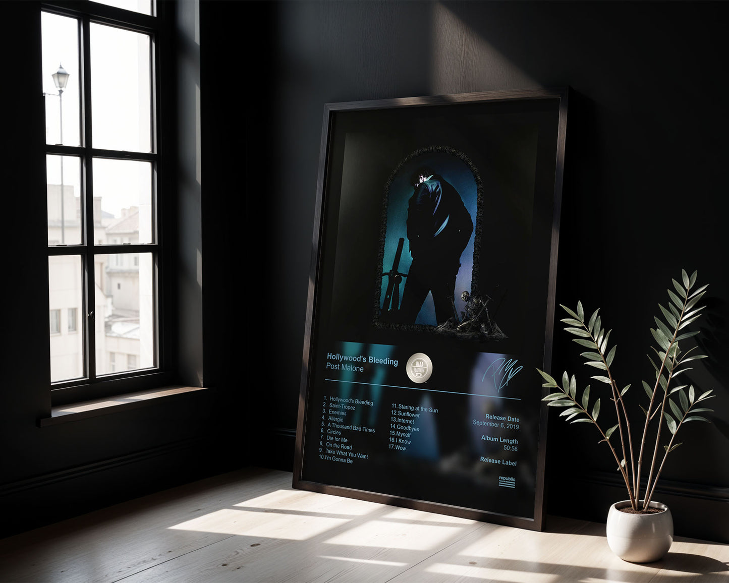 Post Malone Poster - Hollywood's Bleeding Album Cover Poster Print - STUDIO EDITION
