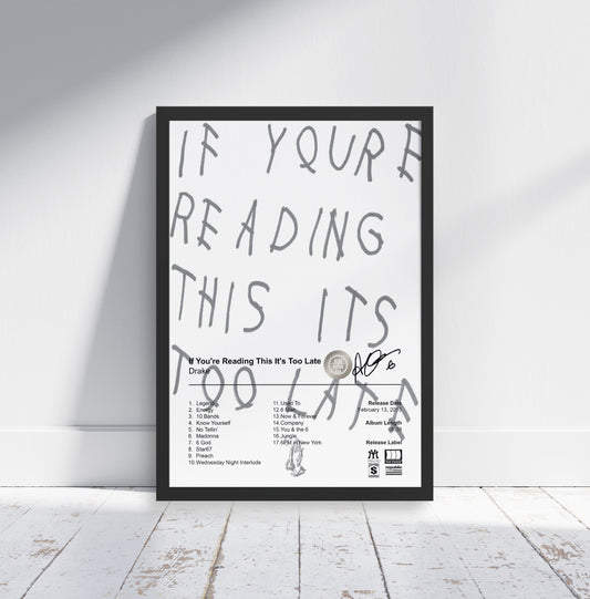 Drake Poster - If You're Reading This It's Too Late Album Cover Poster Print - STUDIO EDITION