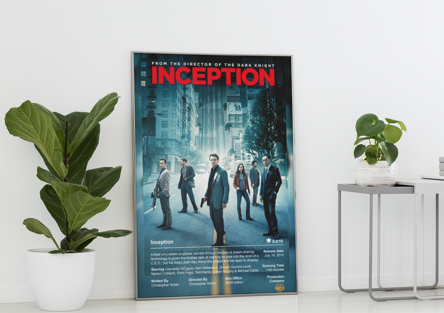 Inception Movie Poster - Leonardo DiCaprio 2010 Psychological Drama Film Poster Print