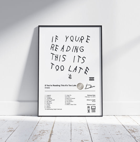 Drake Poster - If You're Reading This It's Too Late Album Cover Poster Print