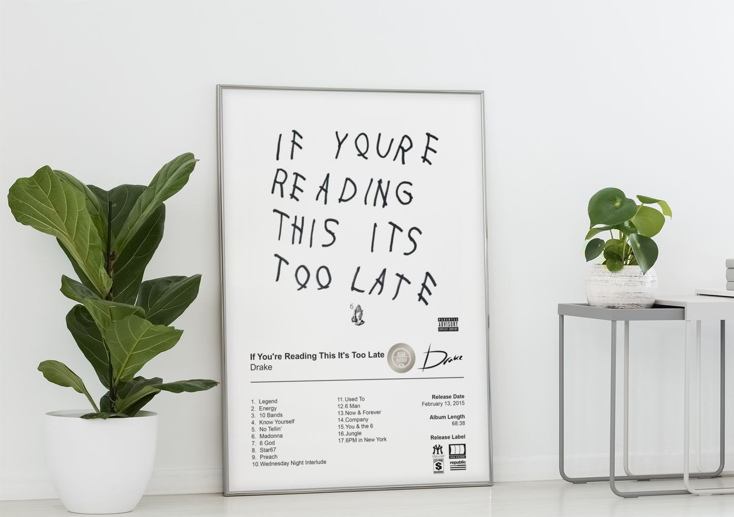 Drake Poster - If You're Reading This It's Too Late Album Cover Poster Print