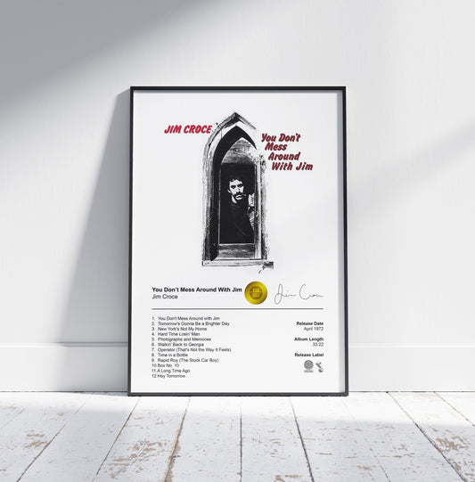 Jim Croce Poster - You Don't Mess Around With Jim Album Cover Poster Print