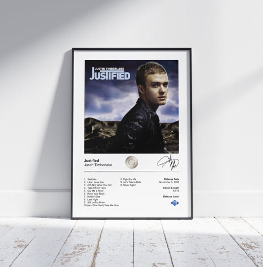 Justin Timberlake Poster - Justified Album Cover Poster Print