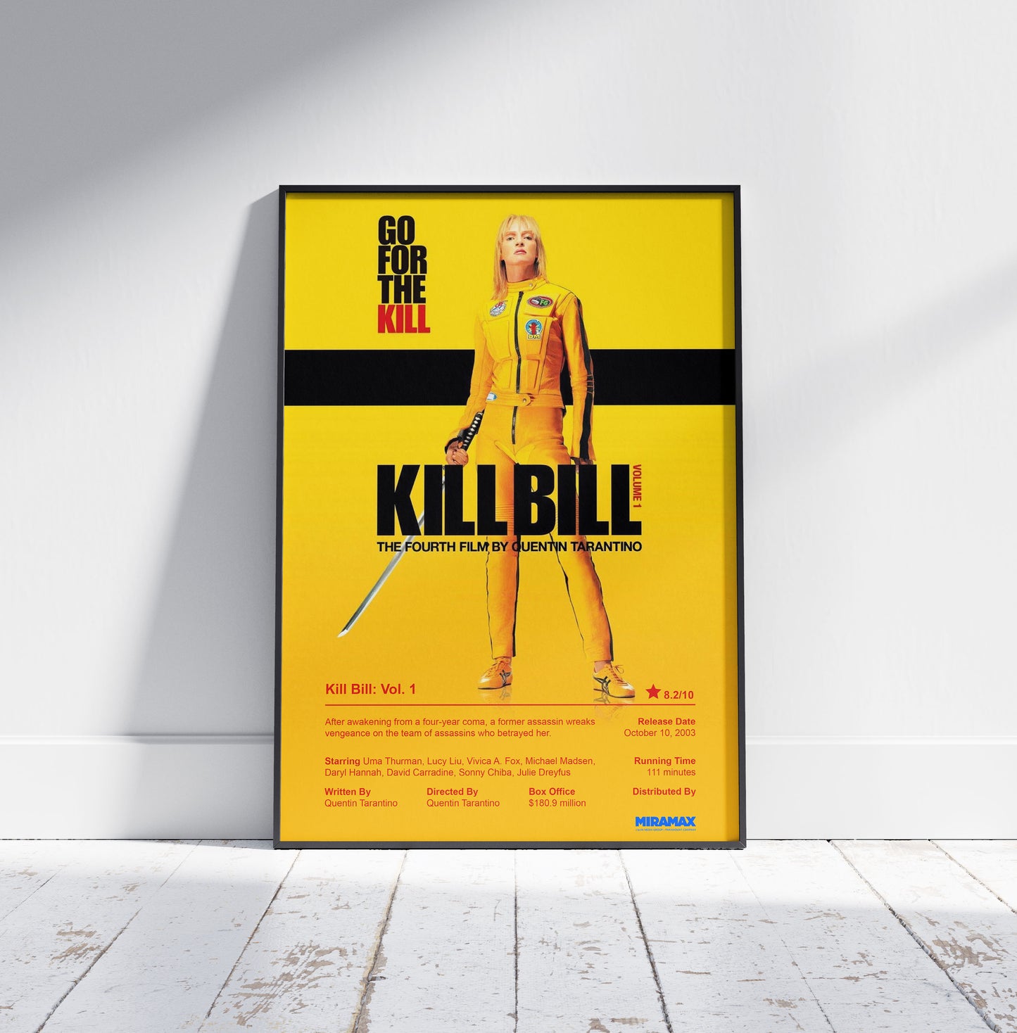 Kill Bill Movie Poster - Uma Thurman 2003 Martial Arts Film Poster Print