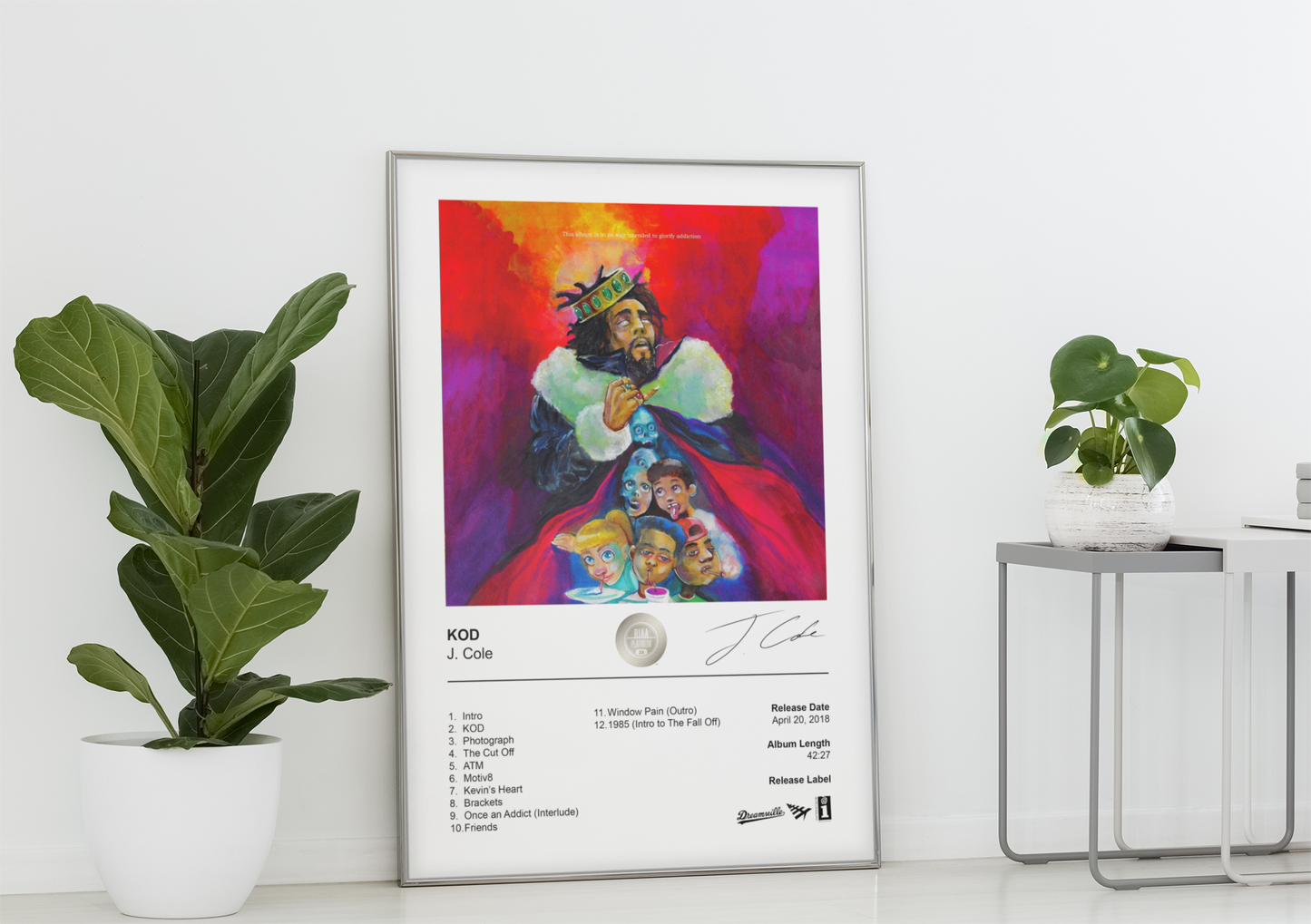 J. Cole Poster - KOD Album Cover Poster Print