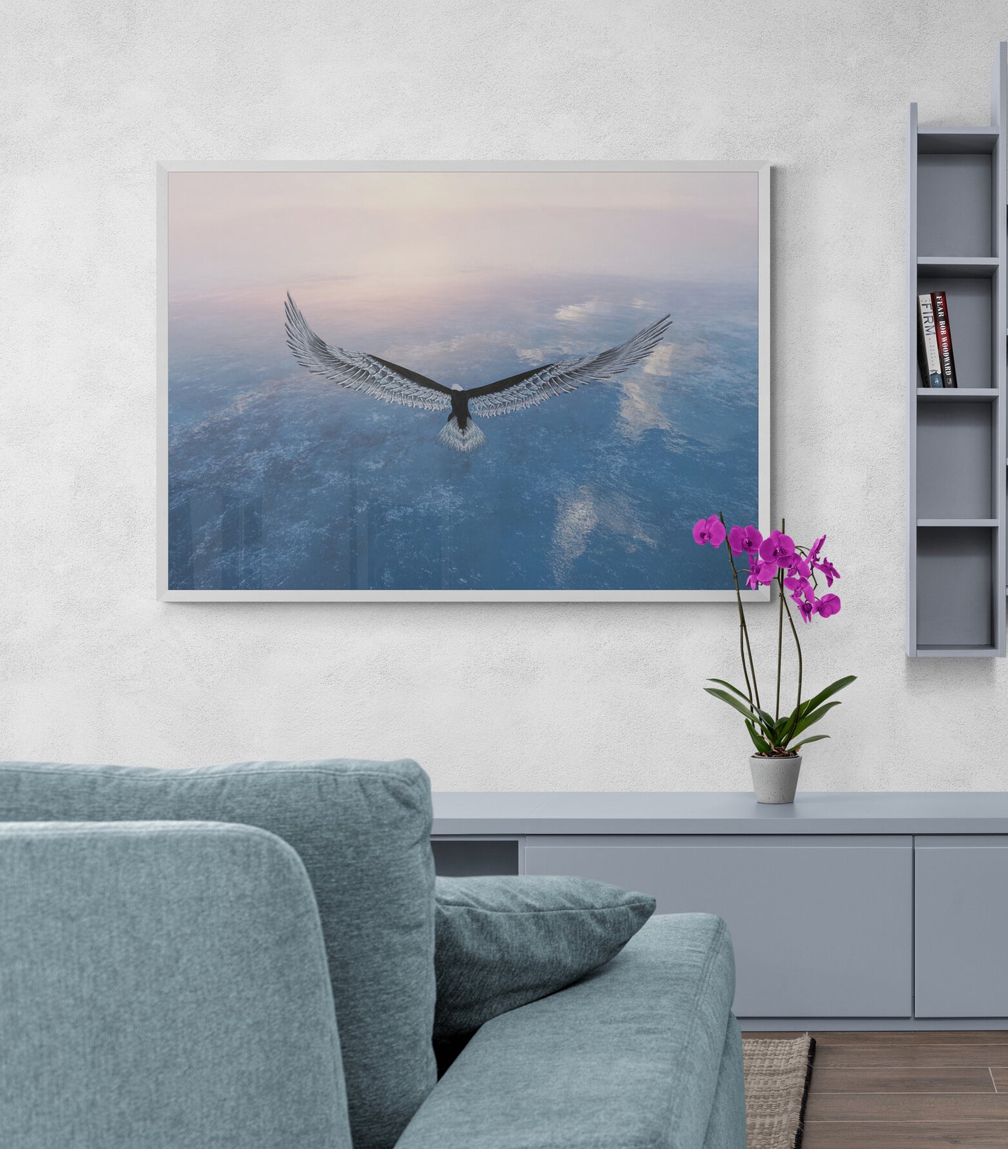 Above All Else  – Bird Wall Art Poster Print, Vibrant Eagle Design, Available Framed