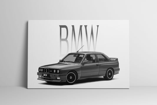 BMW M3 Е30 Wrapped Canvas