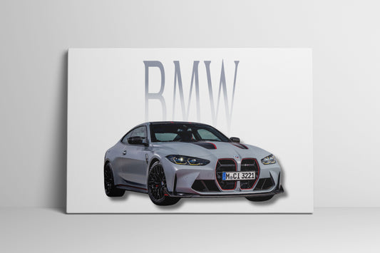 BMW M4 CSL Wrapped Canvas